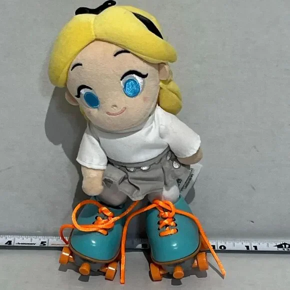 Disney NuiMOs Alice in Wonderland Poseable Plush Toy Wearing Roller Skates - Picture 1 of 8